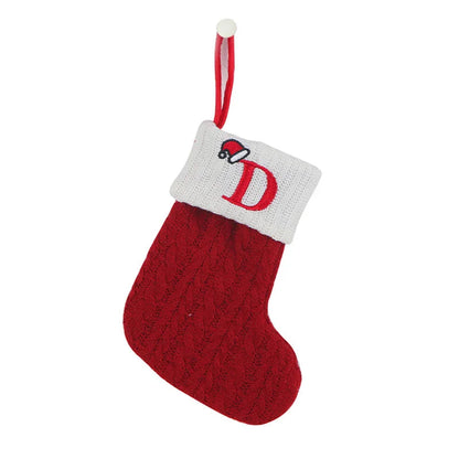 Christmas Socks Knitting Snowflake Letter Stocking Christmas Decoration