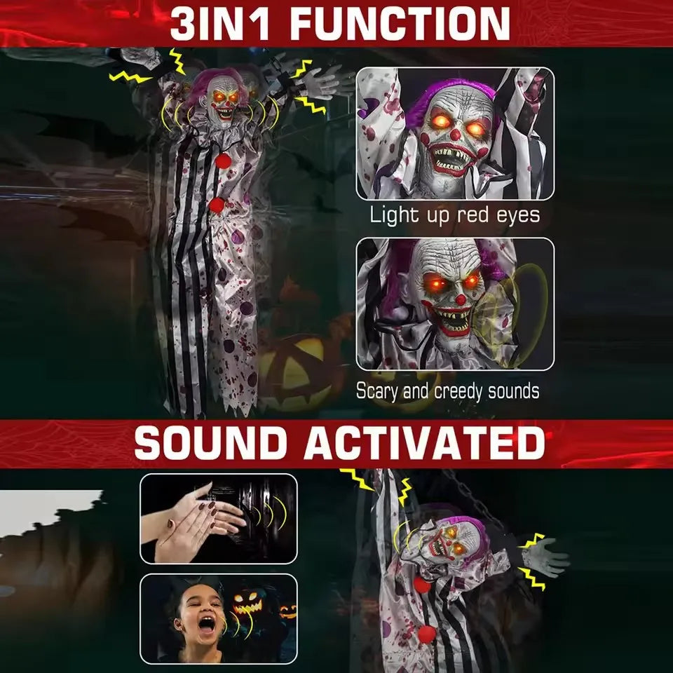 Halloween Decorations Electric Voice-activated Hanging Ghost