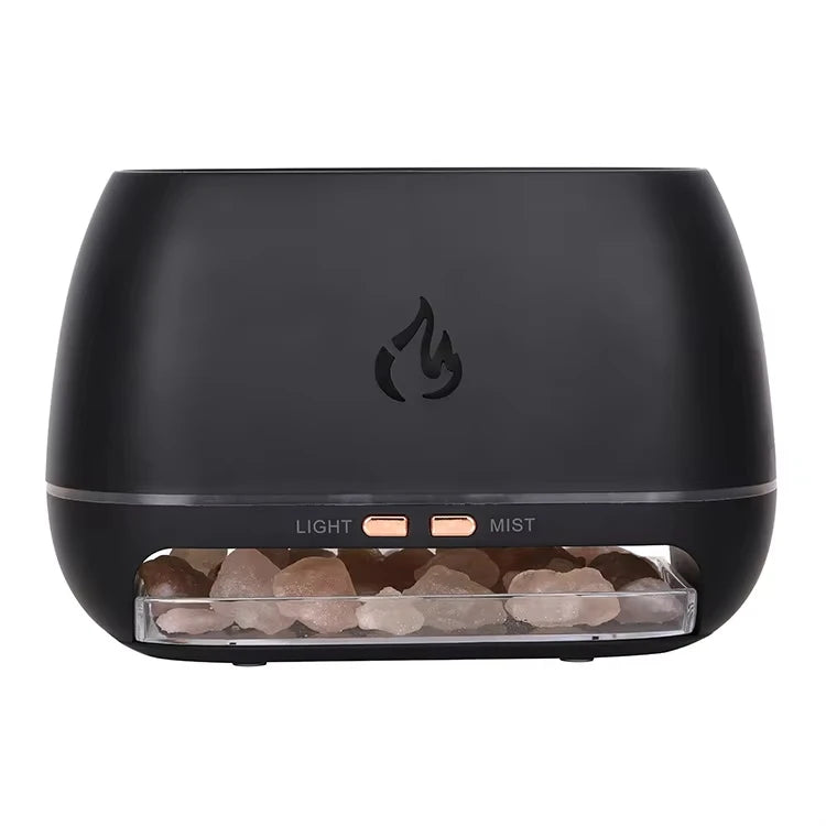 3D Flame Fire Aroma Air Humidifier with Himalayan Crystal Salt