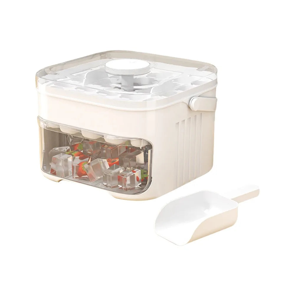 50-Cube Ice Maker with Easy Press Cap Double Layer Ice Cube Maker