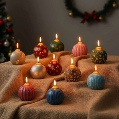 Nicole Christmas Bauble Candle Silicone Mold DIY Scented Candle Making Mould Xmas Gifts Tools
