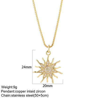 Pendant Woman's Collars Long Stainless Steel Chains Necklace