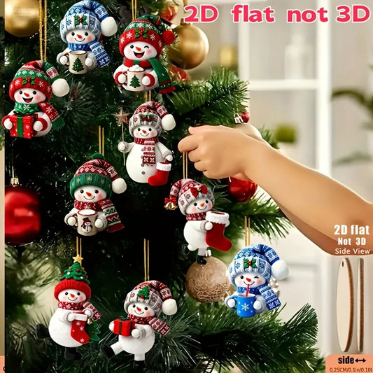 15 Pieces in a Random Assortment of Styles, Christmas Snowmen in Various Poses Holding Christmas Gifts