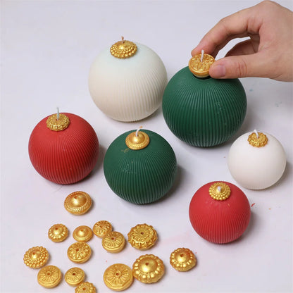 Nicole Christmas Bauble Candle Silicone Mold DIY Scented Candle Making Mould Xmas Gifts Tools