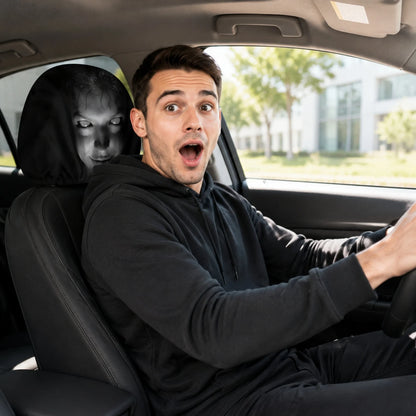 Halloween Decor Car Headrest Covers Funny Cartoon Cover Seat Head Rest Protector