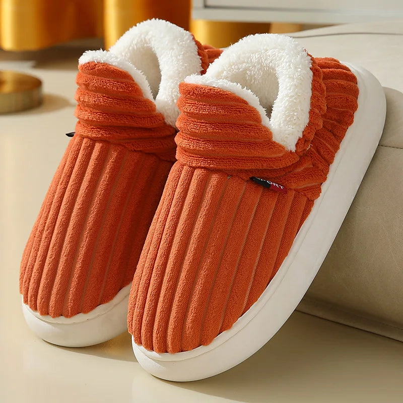 Evshine Winter Soft Sole Fur Slippers for Women & Men