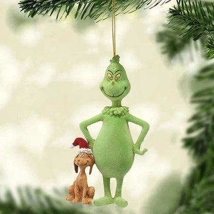 2D Acrylic Christmas Tree Green Monsters Ornaments Cute Green Monsters Christmas Tree