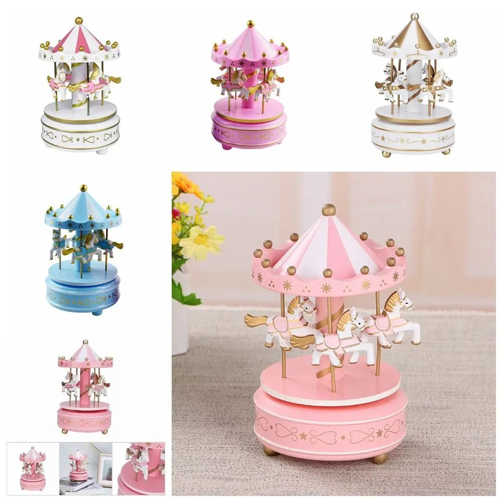 Creative Fantasy Christmas Holiday Decor Carousel Music Box
