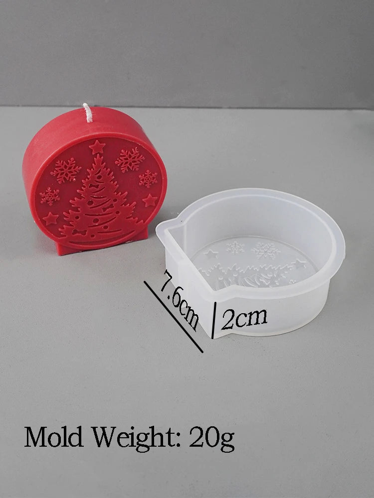 Christmas Ornaments Silicone Candle Mold DIY Handmade Relief Christmas Ball Plaster Resin