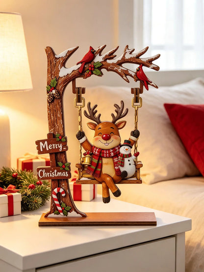 Wooden Christmas Decoration Ornaments, Fun Swing-Themed Christmas Crafts