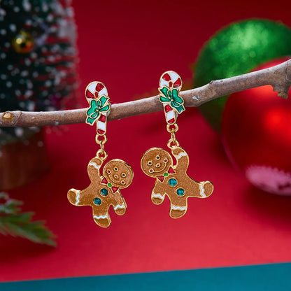 Merry Christmas Velvet Elk Bowknot Dangle Earrings For Women Red Hair Ball