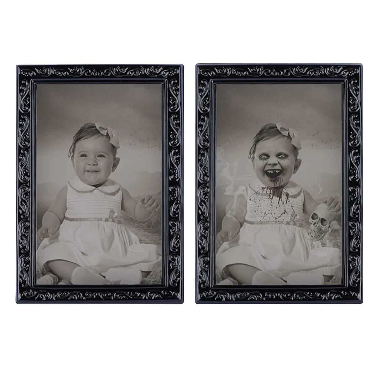 Halloween Decoration 3d Change Face Expression Moving Ghost Portrait Photo Frame