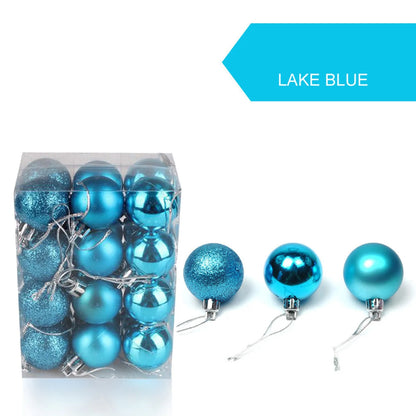 24pcs 3cm Glitter Christmas Ball Ornament Hanging Bauble Ball