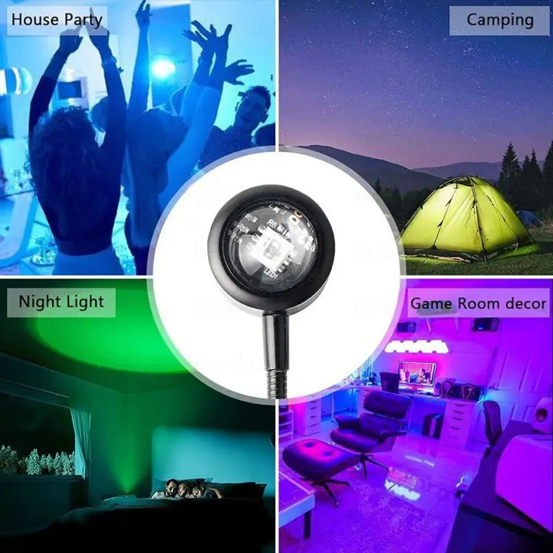 USB Sunset LED Rainbow Neon Night Light Projector