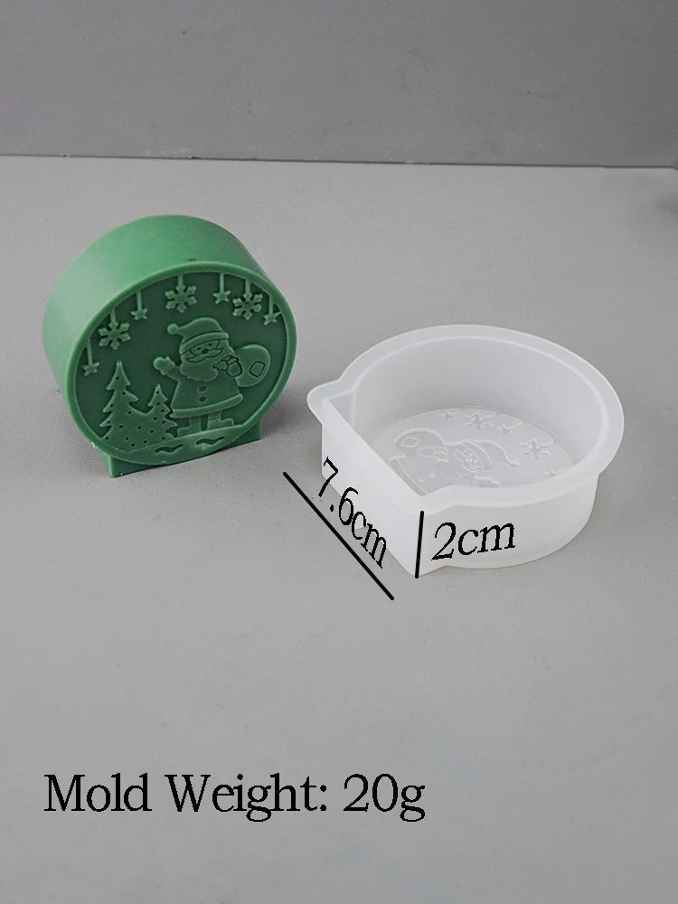 Christmas Ornaments Silicone Candle Mold DIY Handmade Relief Christmas Ball Plaster Resin