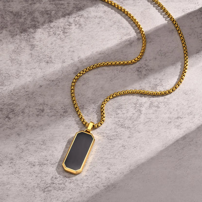Black Silver Stainless Steel Military Dogtags with Box Chain Gift
