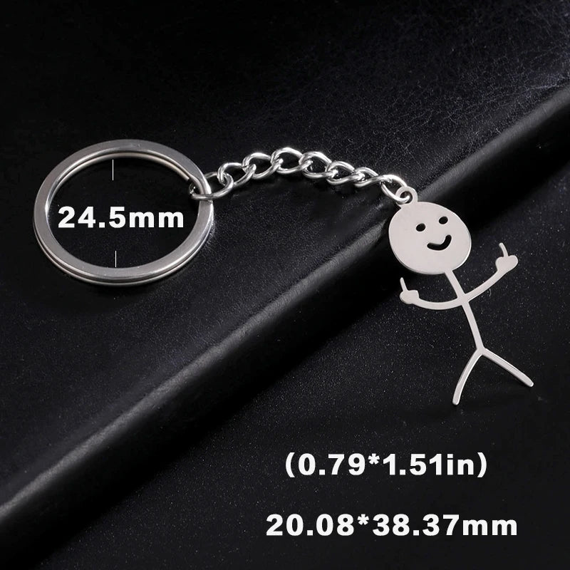 Cute Trendy Keyring for School Bag, Car Keys, Couple Gift