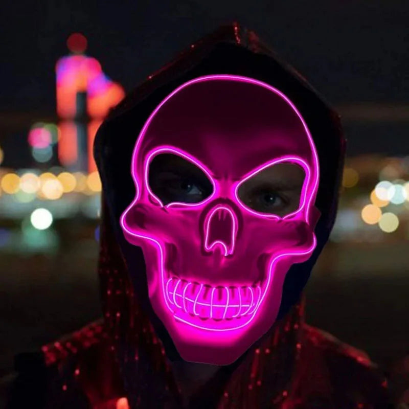 Halloween Horror Skull Mask LED Cold Light Mask LED Halloween Mask Cosplay Mask