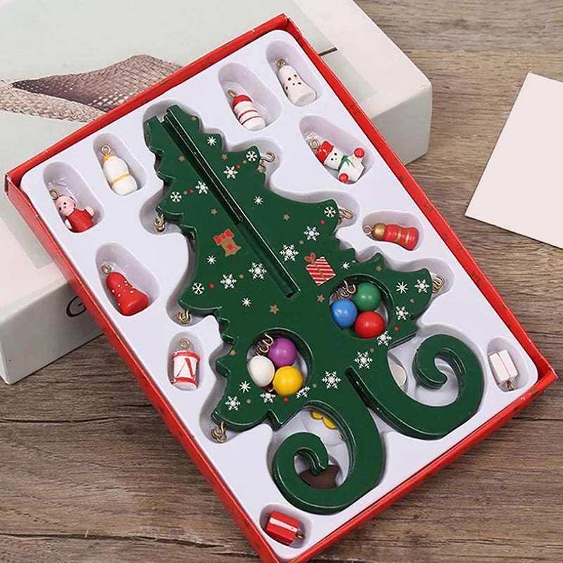 Creative DIY Wooden Christmas Tree Window Shop Mall Desktop Display Props Ornaments