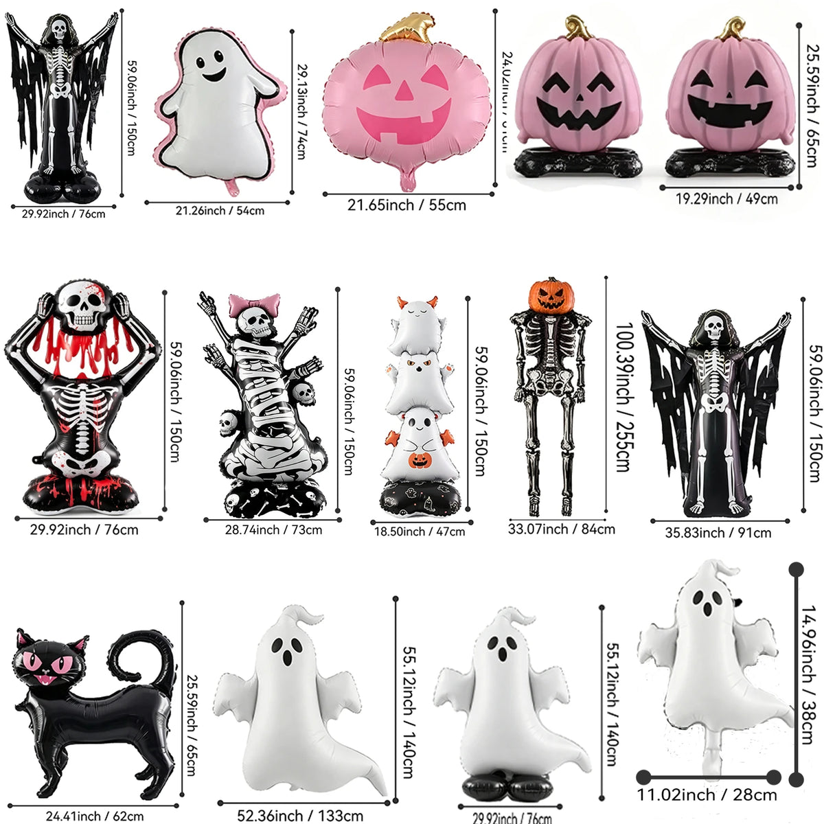 Halloween Party Foil Balloon Set Trick Treating Haunted House Decoration