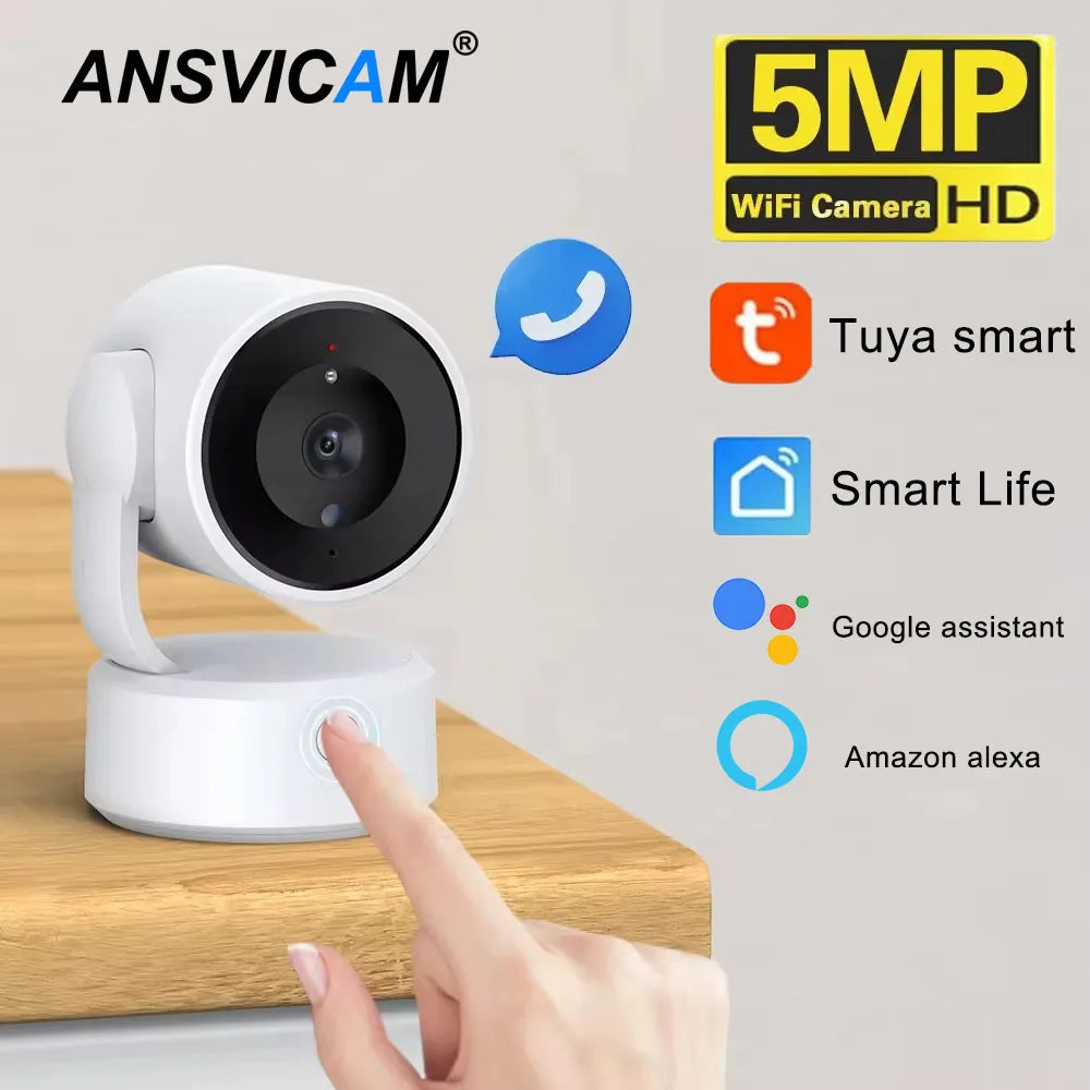 Indoor 5MP Baby Monitor Two Way Talk 4X Zoom PTZ 360°  Surveillance Cameras