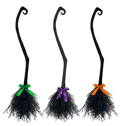 Halloween Witch Broom Decorations Magic Plastic Scary Prop