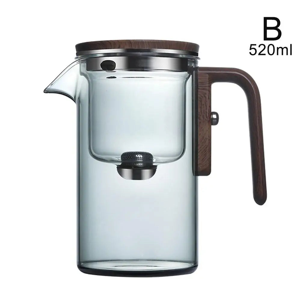 One-Click Magnetic Switch Tea Separation Filtration Glass Tea Pot