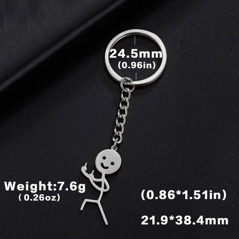 Cute Trendy Keyring for School Bag, Car Keys, Couple Gift