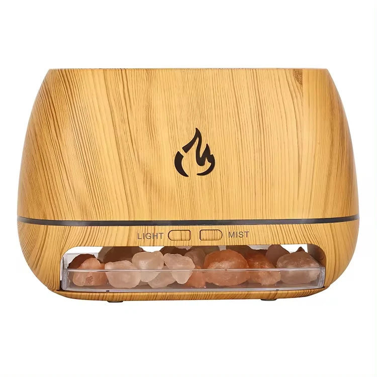 3D Flame Fire Aroma Air Humidifier with Himalayan Crystal Salt