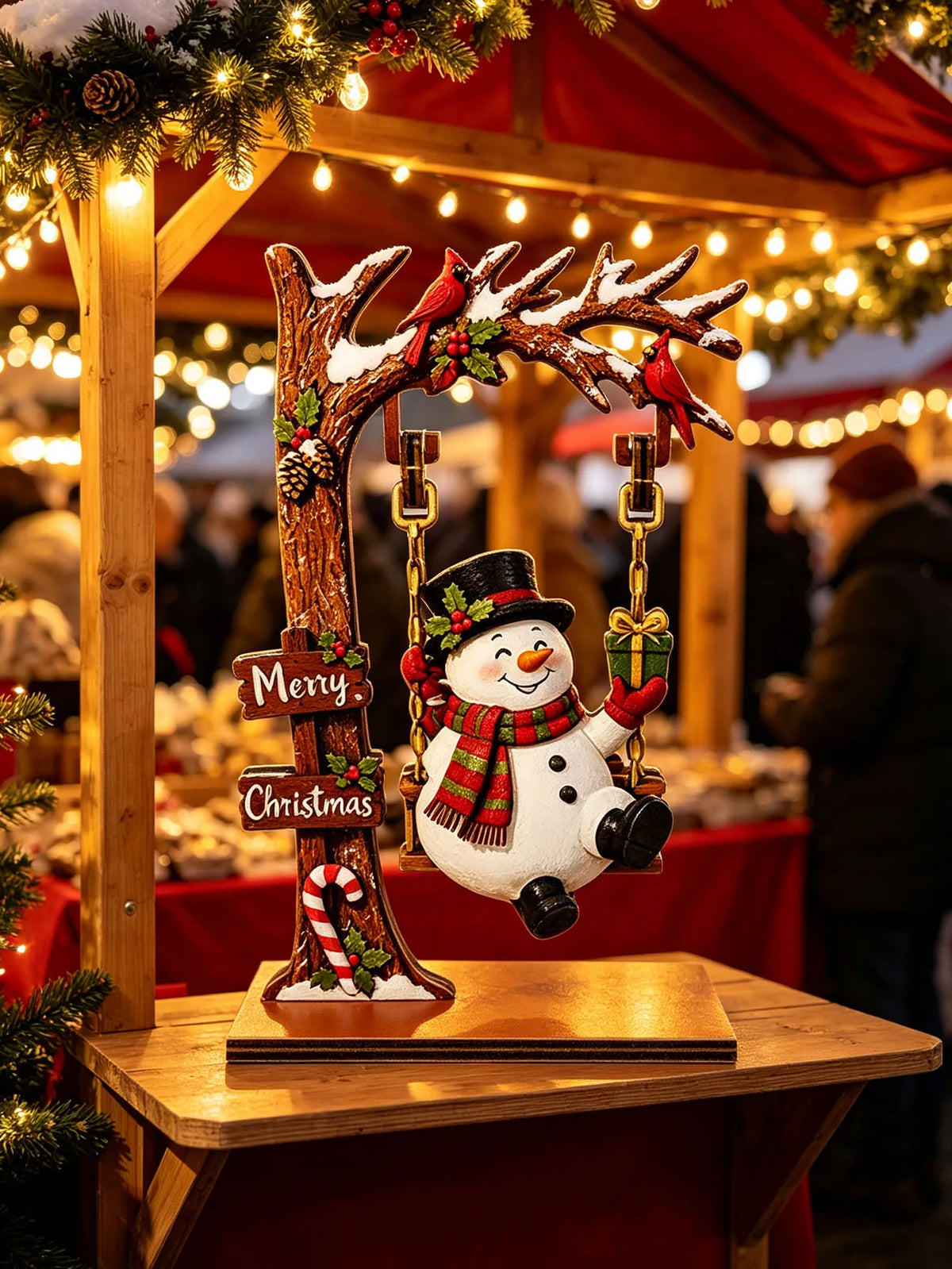 Wooden Christmas Decoration Ornaments, Fun Swing-Themed Christmas Crafts