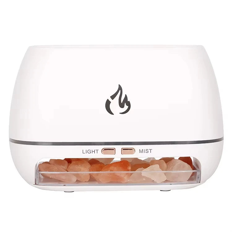 3D Flame Fire Aroma Air Humidifier with Himalayan Crystal Salt