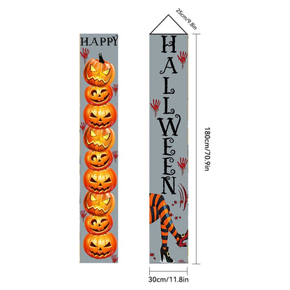 Halloween Carnival Party Decoration  Backdrops Pumpkin Skeleton Pattern Door Curtain