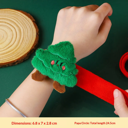 Christmas Decorations Plush Santa Claus Papa Ring Cartoon Cute Bracelet Toys