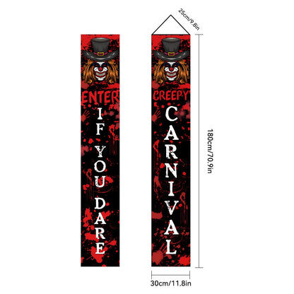 Halloween Carnival Party Decoration  Backdrops Pumpkin Skeleton Pattern Door Curtain