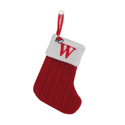 Christmas Socks Knitting Snowflake Letter Stocking Christmas Decoration