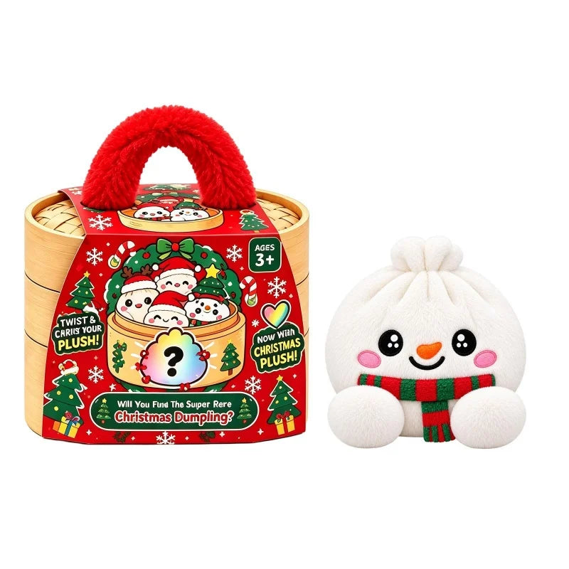 10cm Plush Steamed Stuffed Bun Pillow With Steamer Decompression Cute Expression Dumpling Ornaments