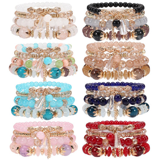 Bohemian Stackable Bead Bracelets for Women