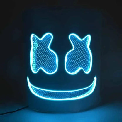 Halloween Light Up Mask Full Face LED Neon Marshmallow Mask
