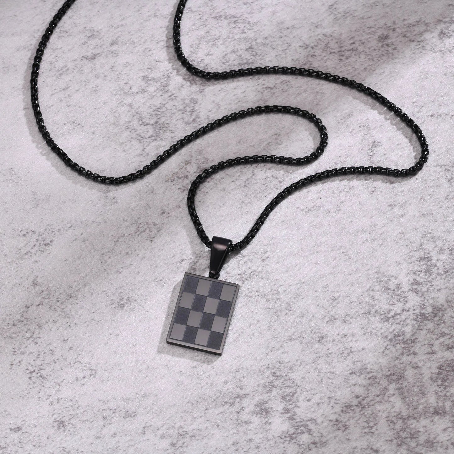 Black Silver Stainless Steel Military Dogtags with Box Chain Gift