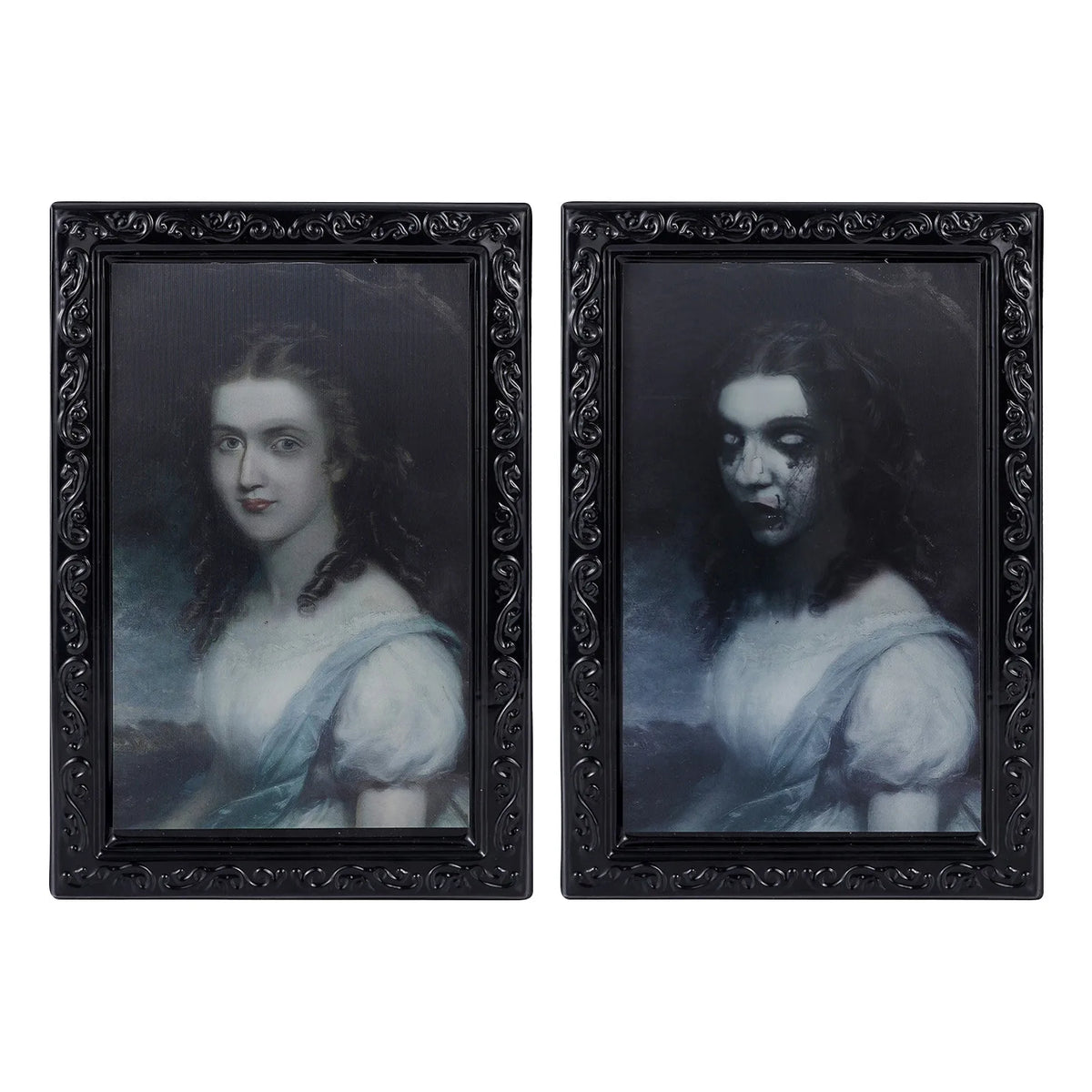 Halloween Decoration 3d Change Face Expression Moving Ghost Portrait Photo Frame