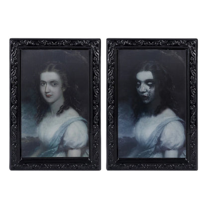Halloween Decoration 3d Change Face Expression Moving Ghost Portrait Photo Frame
