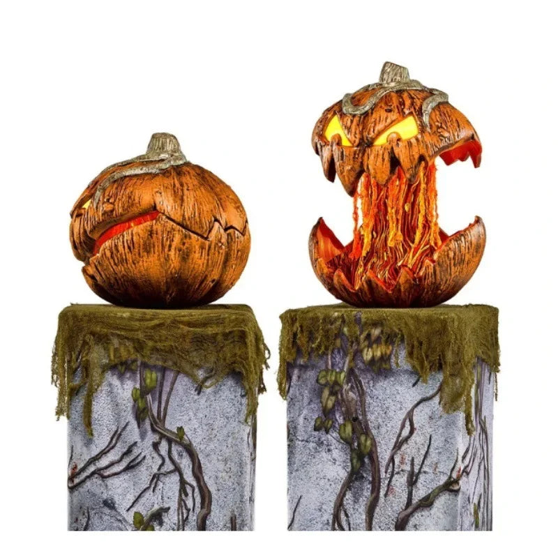 Halloween Pumpkin Animated Decor,Noise Activated Talking and Lifting