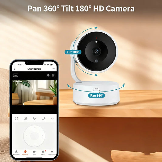 Indoor 5MP Baby Monitor Two Way Talk 4X Zoom PTZ 360°  Surveillance Cameras