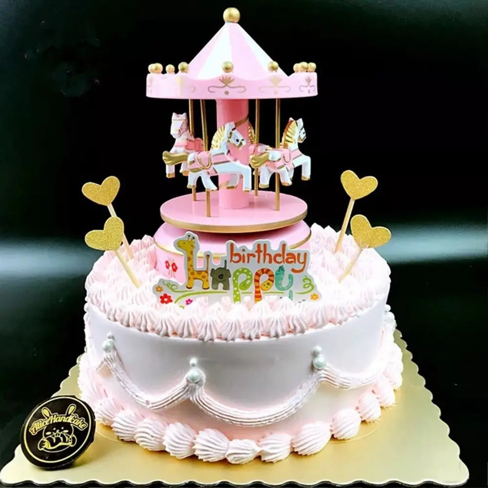 Creative Fantasy Christmas Holiday Decor Carousel Music Box