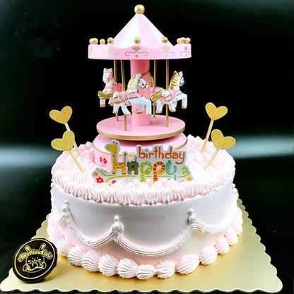 Creative Fantasy Christmas Holiday Decor Carousel Music Box