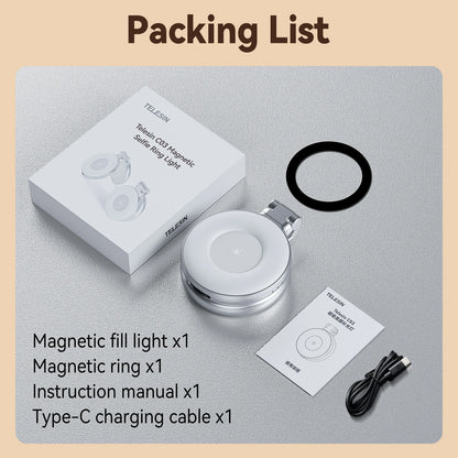 Smartphone Magnetic Fill Light Mini Selfie Light 3 Modes Adjustable Brightness