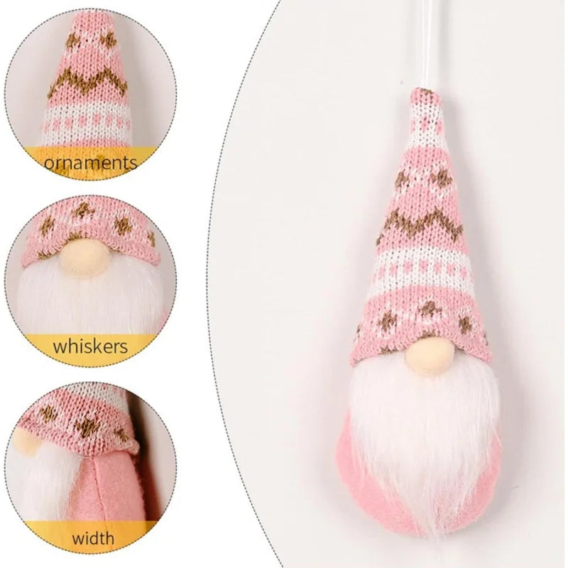 3pcs Christmas Hanging Decorations, Swedish Handmade Plush Santa Elves