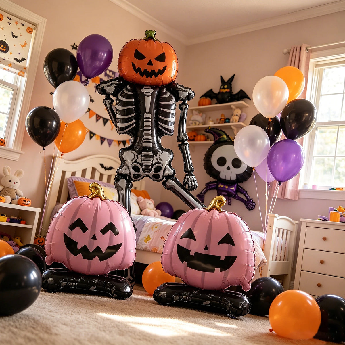 Halloween Party Foil Balloon Set Trick Treating Haunted House Decoration