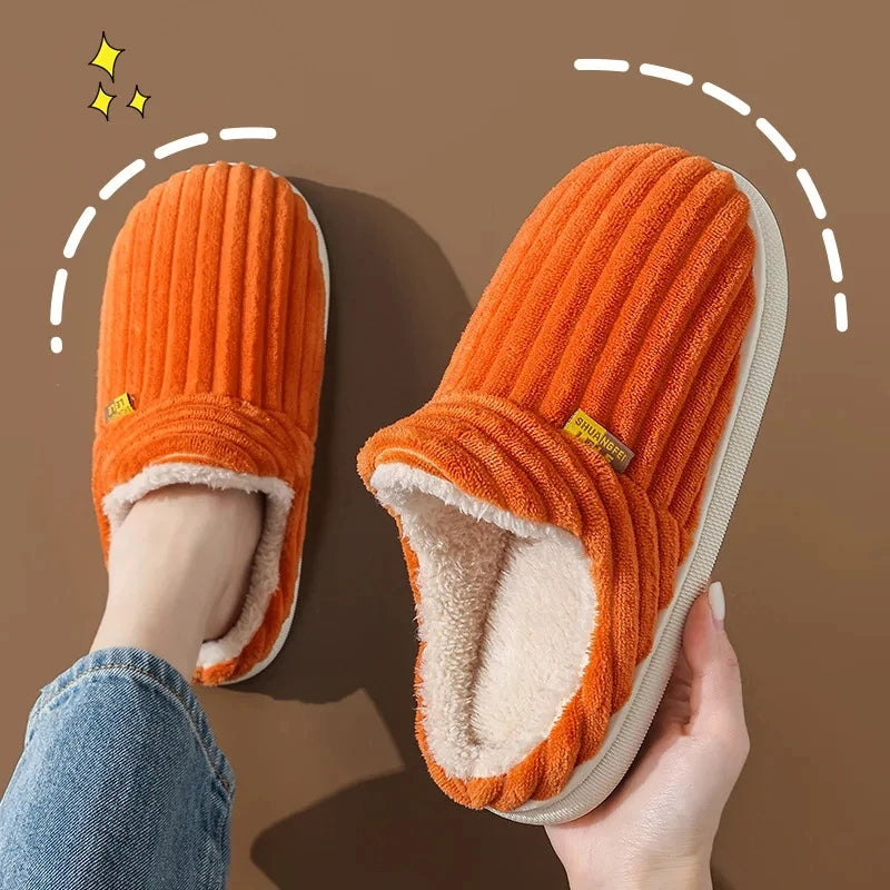Evshine Winter Soft Sole Fur Slippers for Women & Men