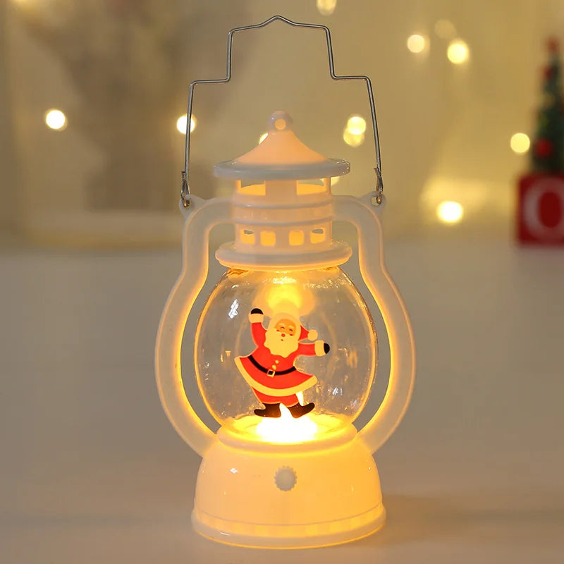 Portable LED Christmas Santa Claus Snowman Lanterns Indoor Decor Lights
